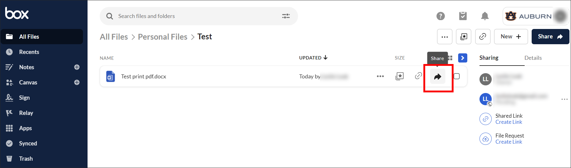 Box file sharing icon