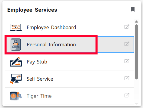 Employee Personal Information Selection in AU Access