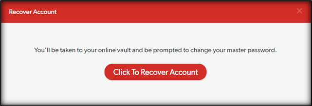 click to recover account