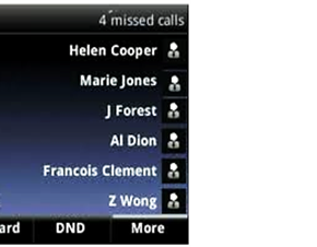 personal speed dials on a telephone screen 