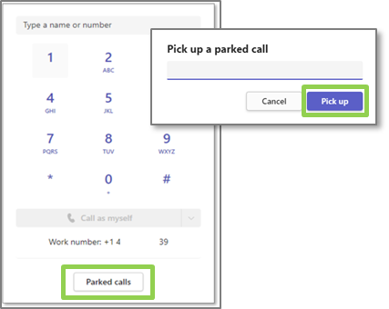 Teams Voice pick up parked calls