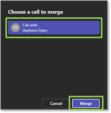 Teams Voice merge call