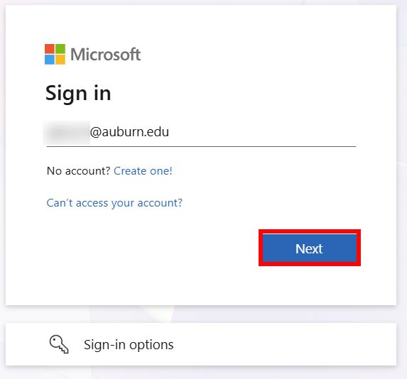 Outlook web email login screen
