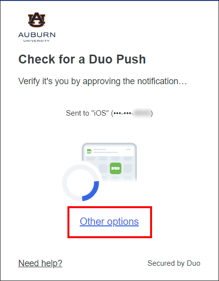 Duo other options selection