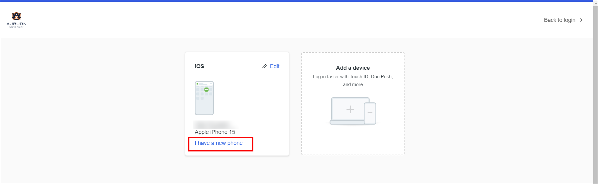 Duo device management portal new phone