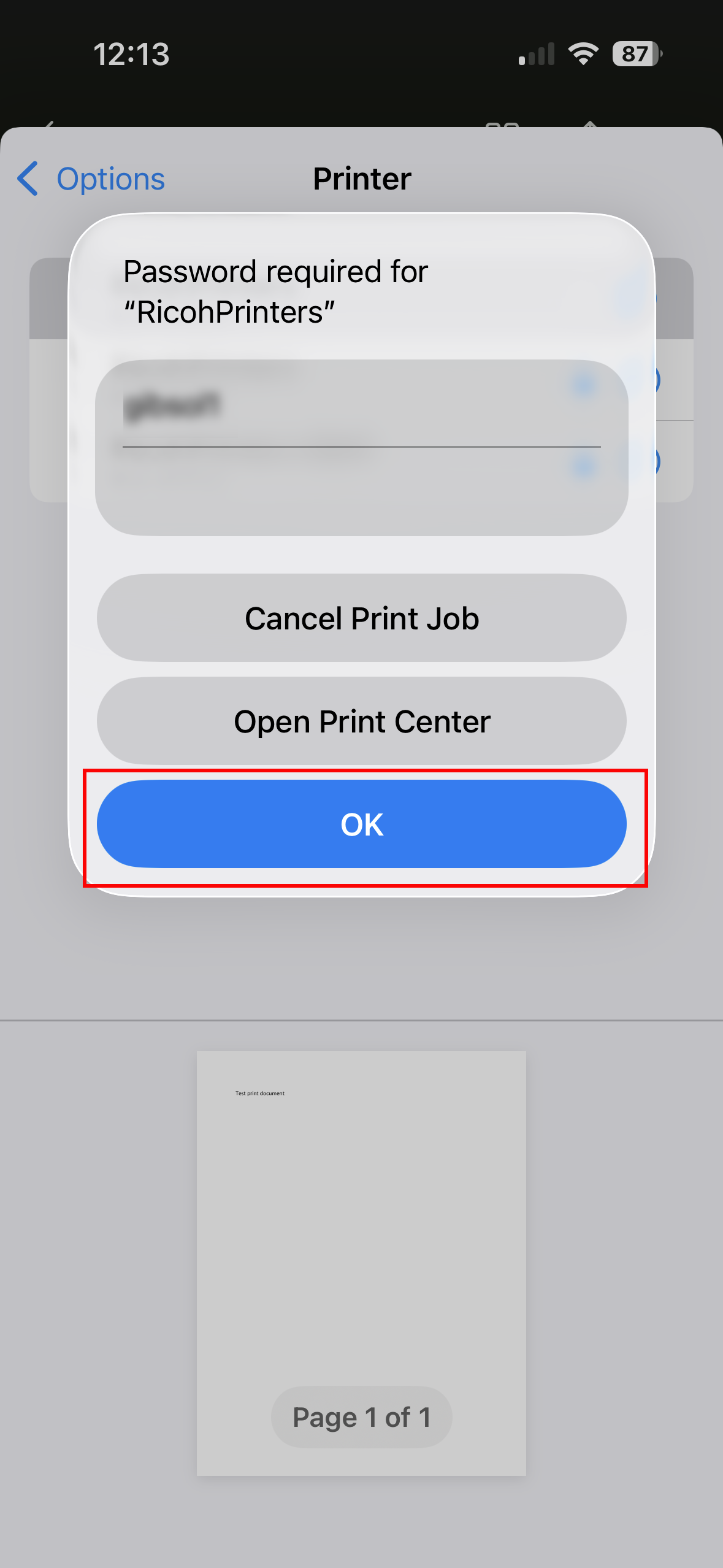ios airprint screen