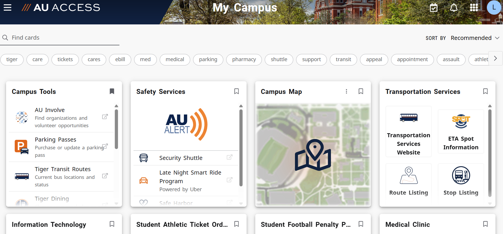 AU Access My Campus Tab