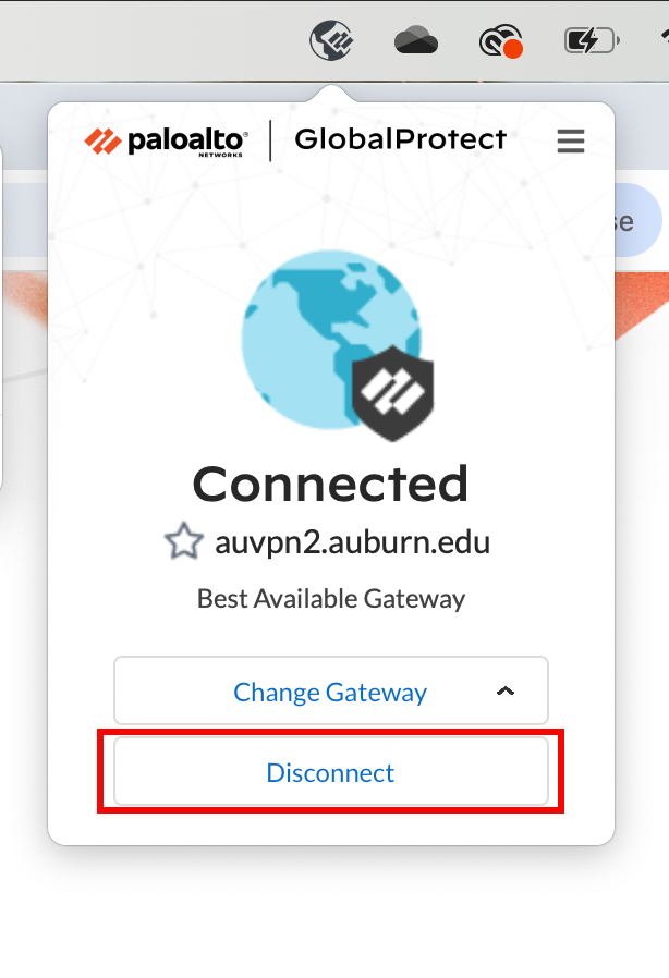 GlobalProtect Disconnect Screen