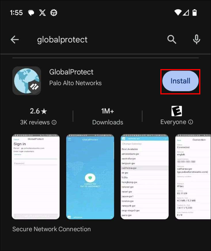 android global protect app in google play store