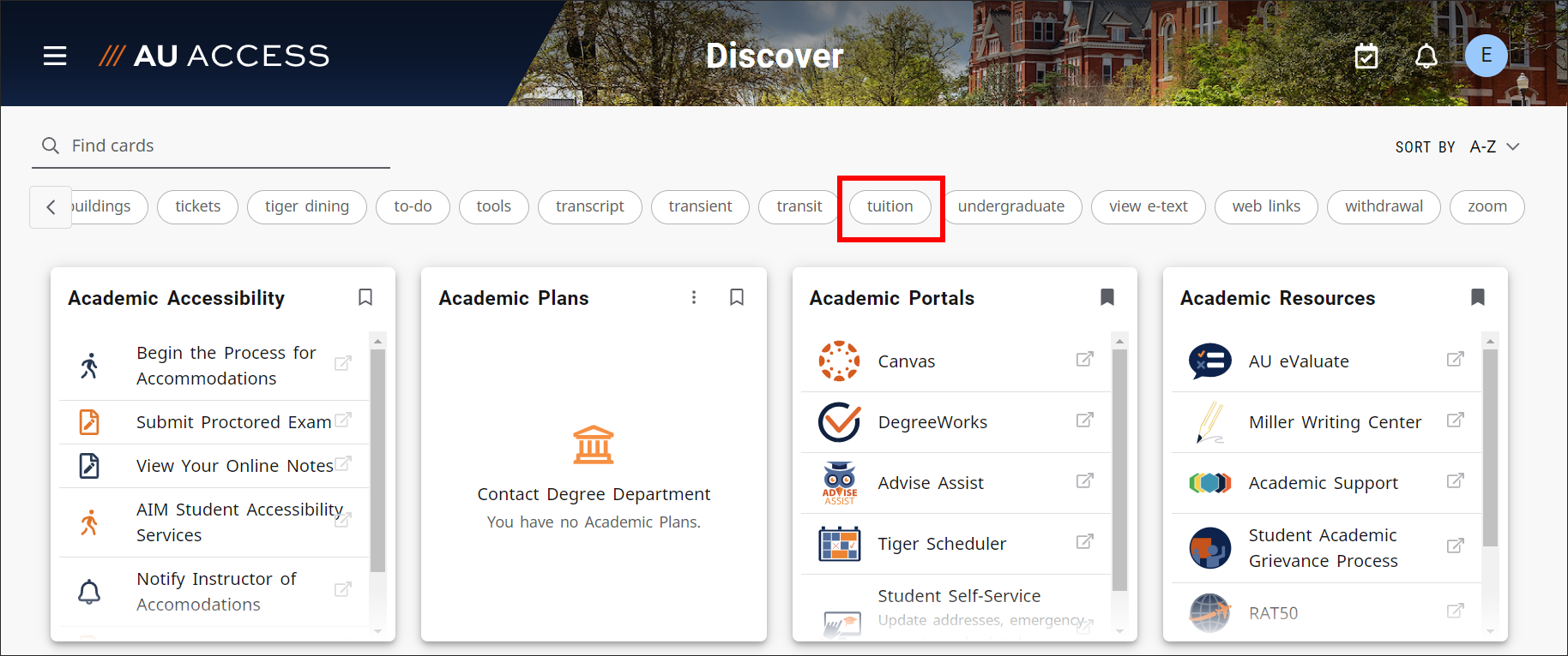 Discover keyword search