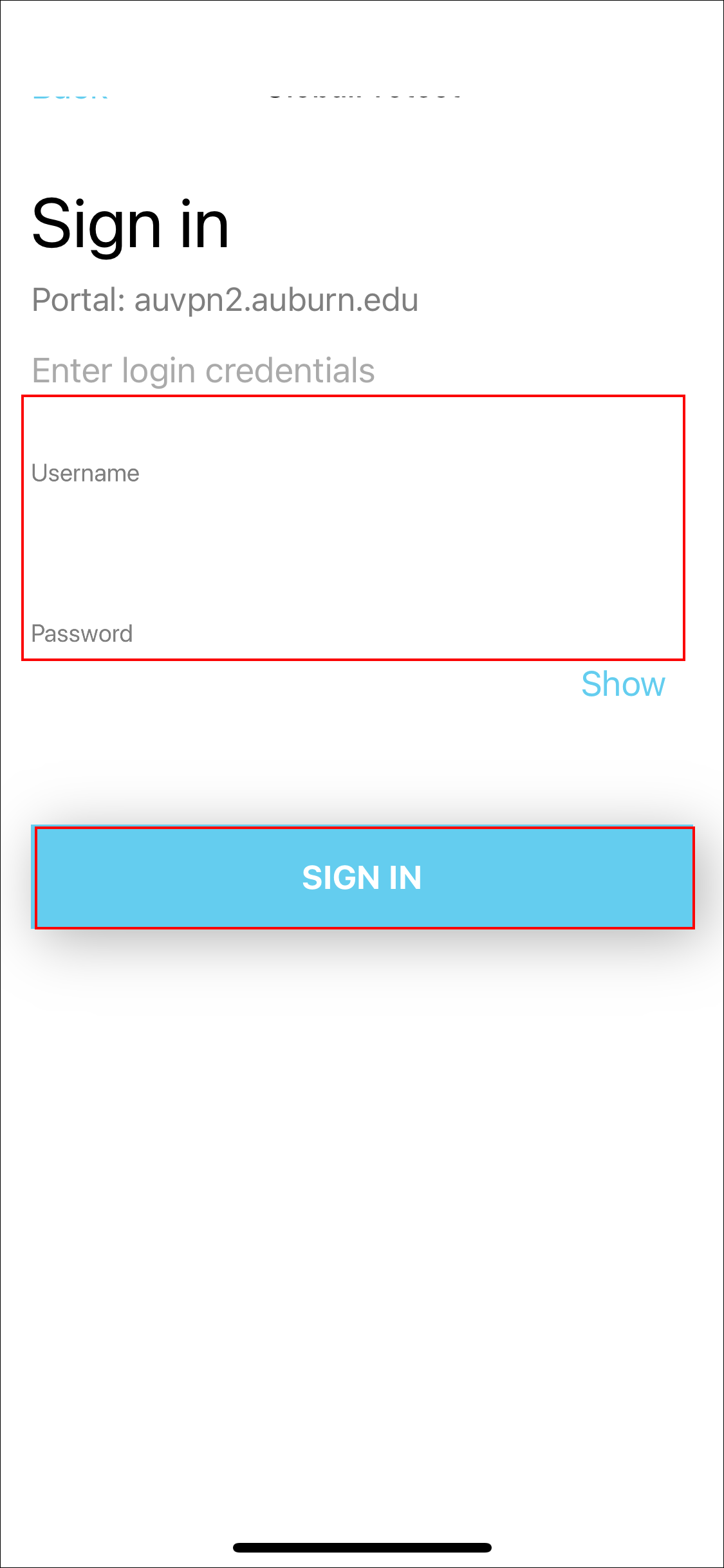 ios global protect auburn credentials login screen