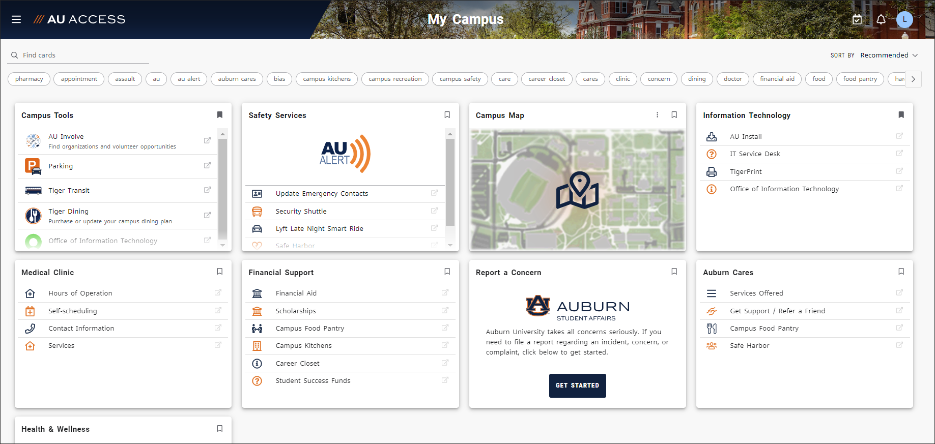 AU Access My Campus Tab