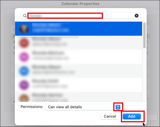 outlook for mac calendar add user