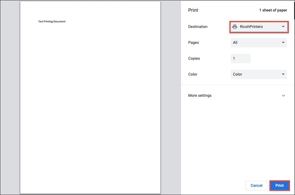 mobility print word document printing example