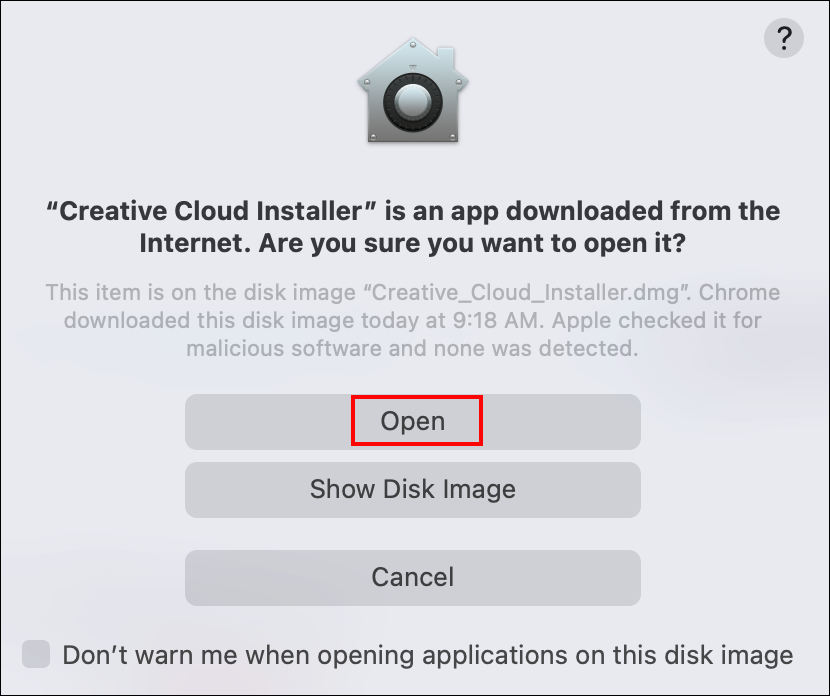 Creative Cloud Installer page