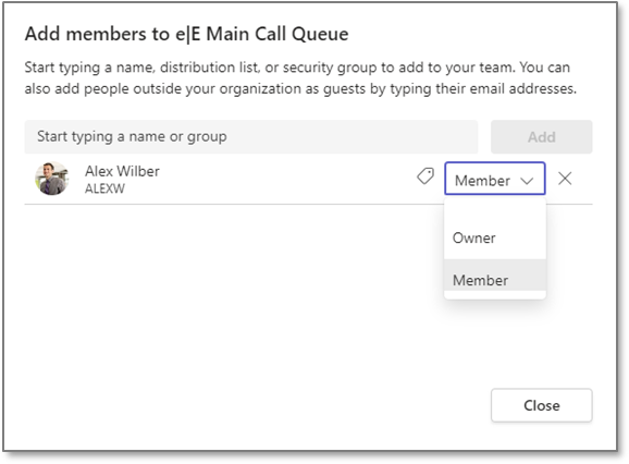 Teams voice voice enabled channel add member