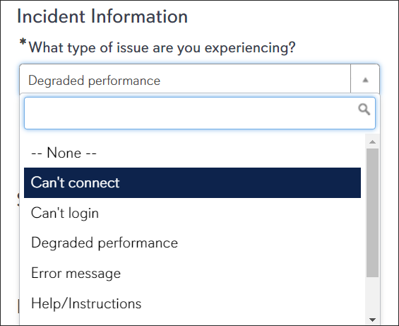 Incident Information Selection