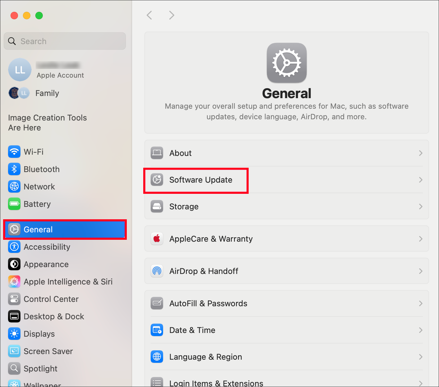 mac software update screen