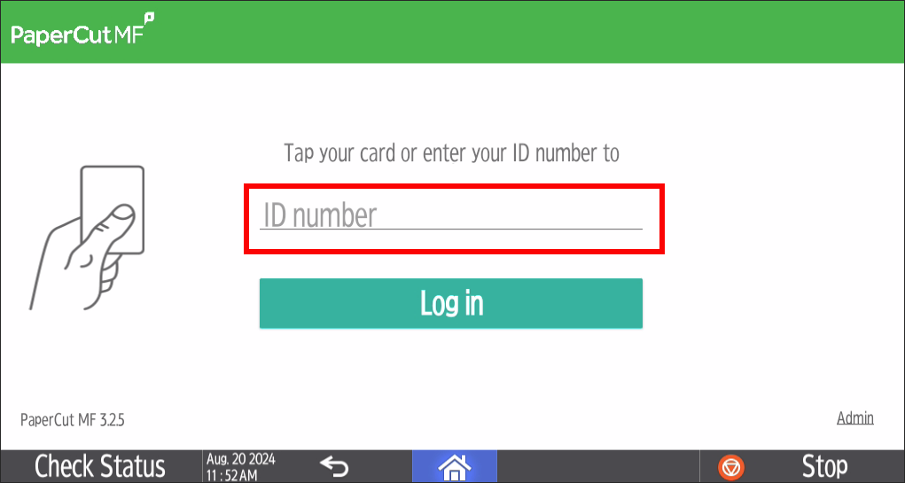 TigerPrint ID number login selection