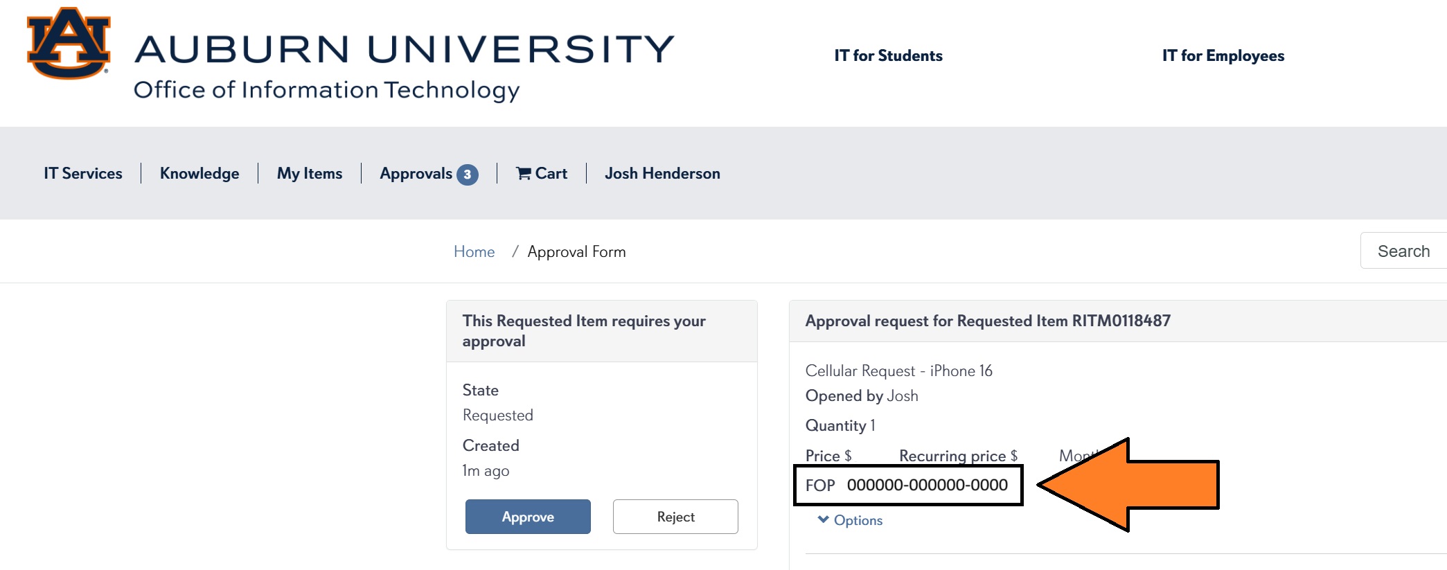 FOP visible in portal
