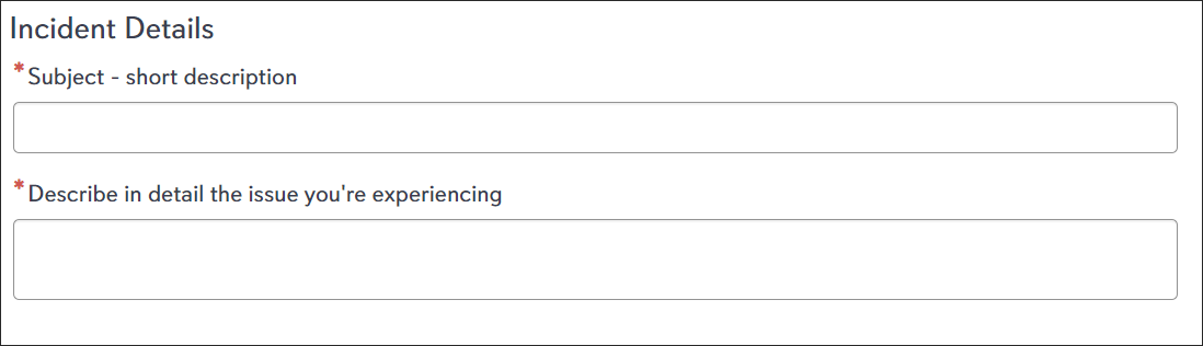 incident details text box