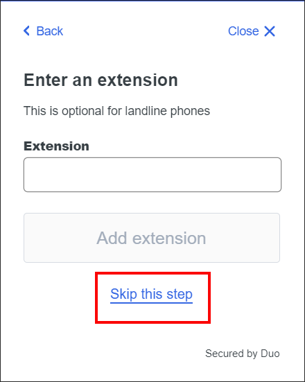 Duo skip landline extension