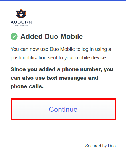 Duo added Duo mobile screen