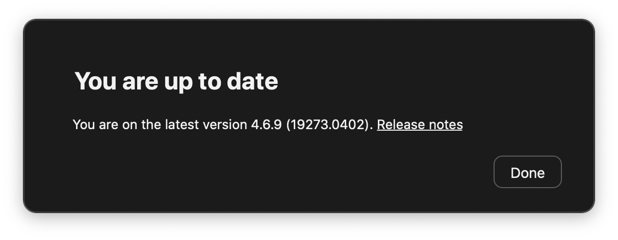 up to date confirmation