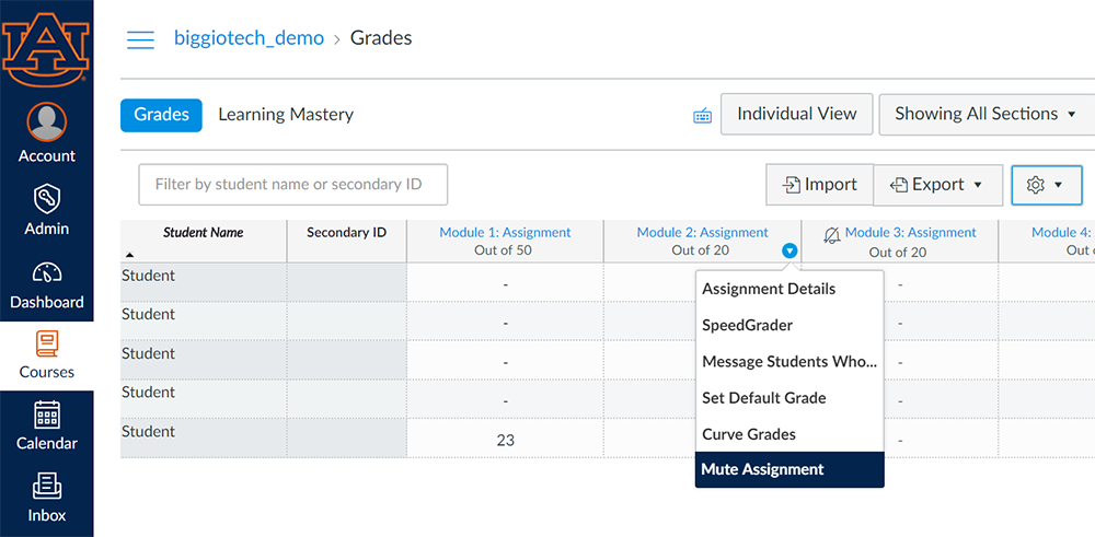 muting grades image