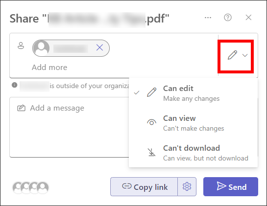 Teams File Sharing Permissions