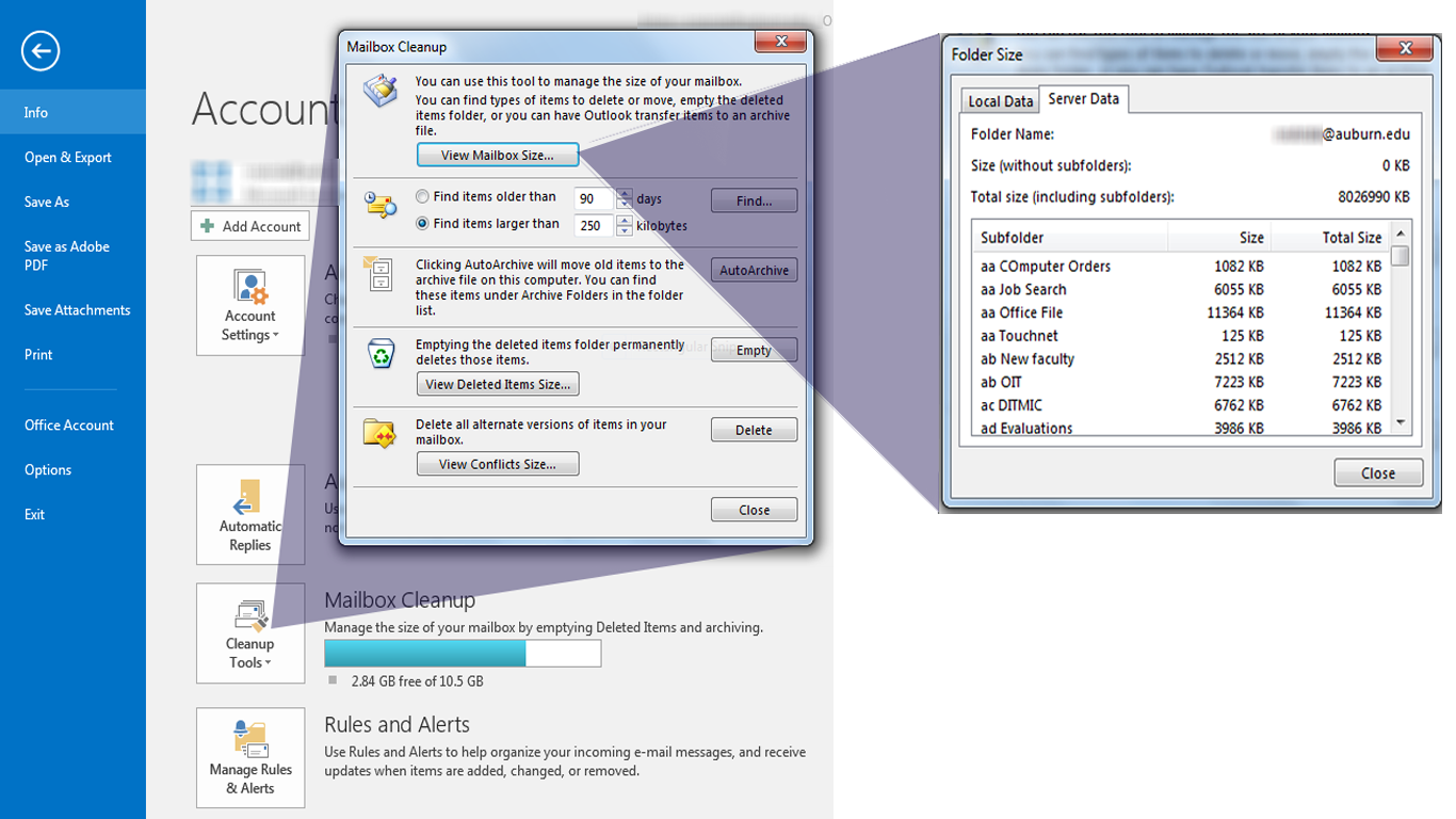 PC Outlook Mailbox Cleanup
