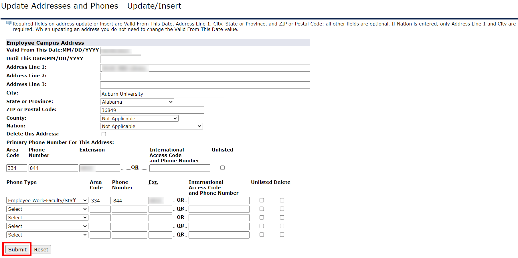 Update personal information 