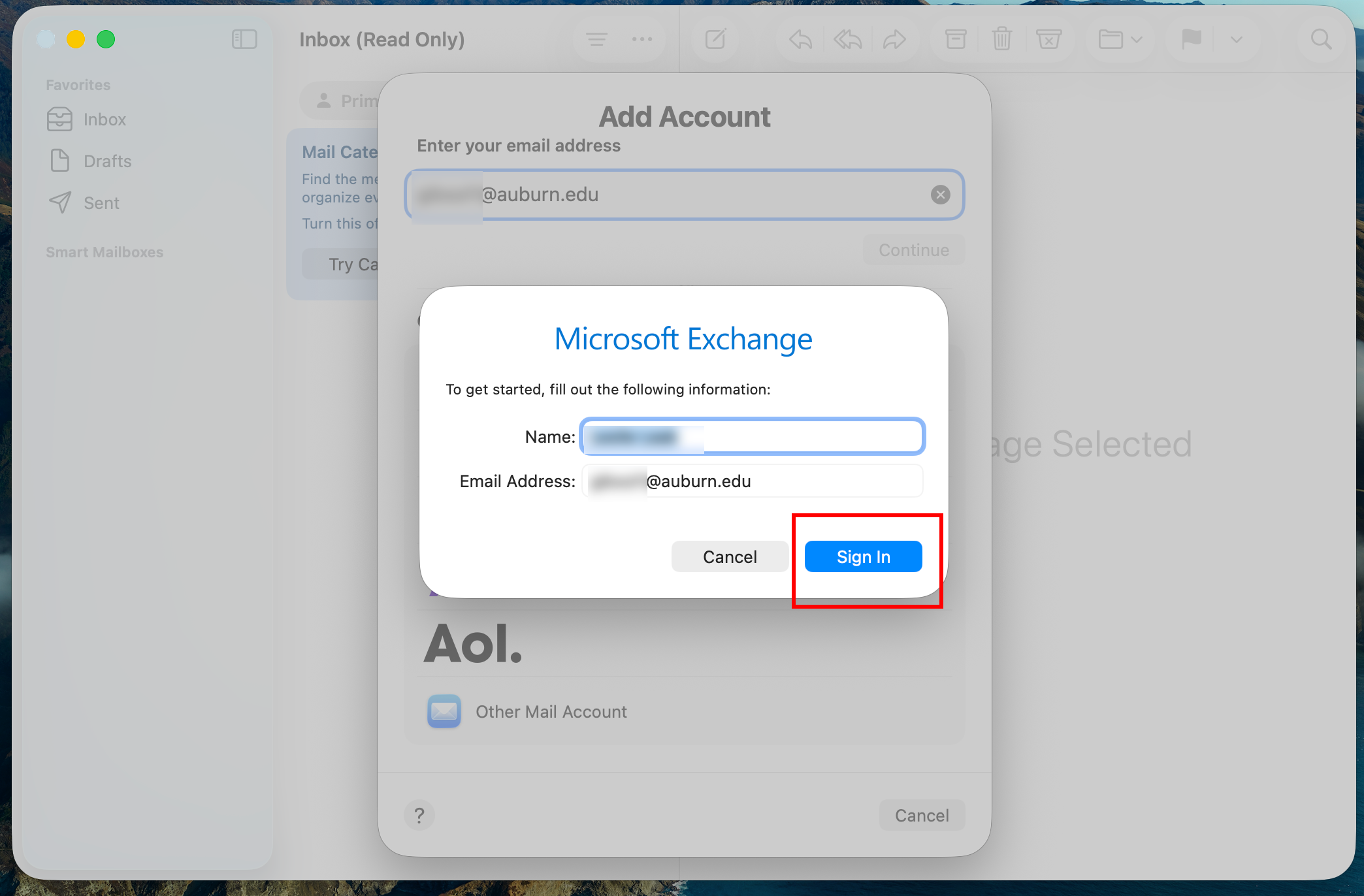 mac mail exchange sign in 