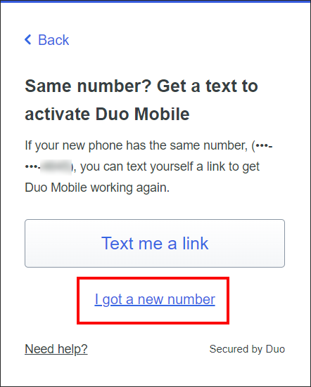 Duo reactivation I got a new number