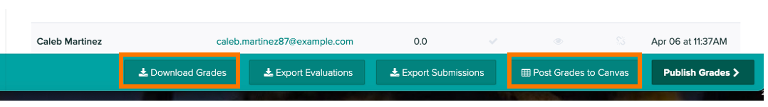 posting grades footer menu
