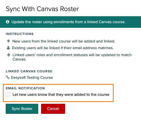 Gradescope Sync Roster with Canvas menu option