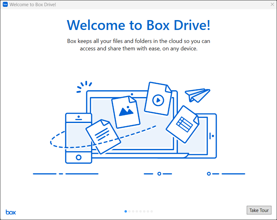 Box take tour screen