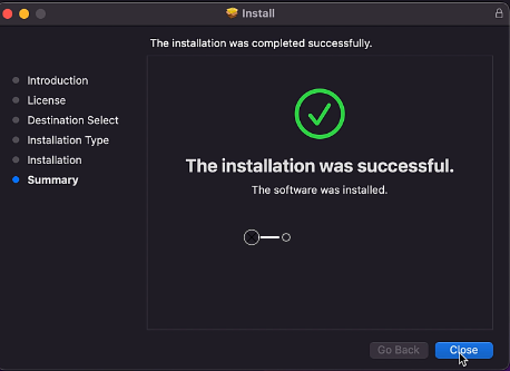 installation is successful