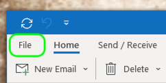 outlook file option