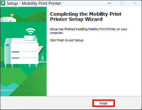 mobility print finish screen