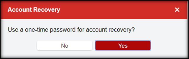 use a one time password to recover the account