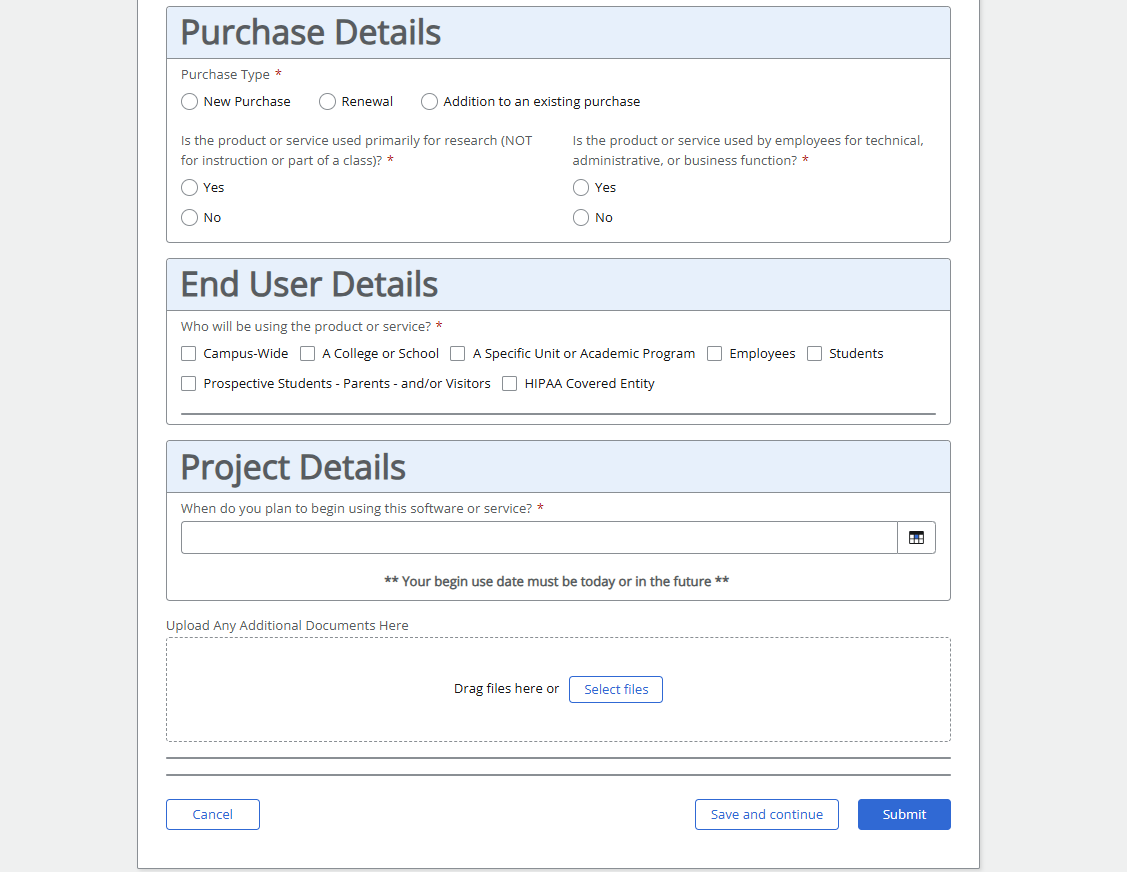 AU New Vendor Vetting Request