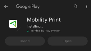 example of mobility print installing