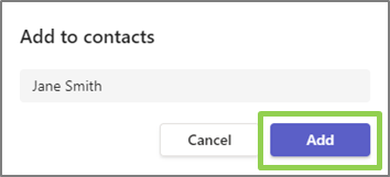 Teams Voice add external contact