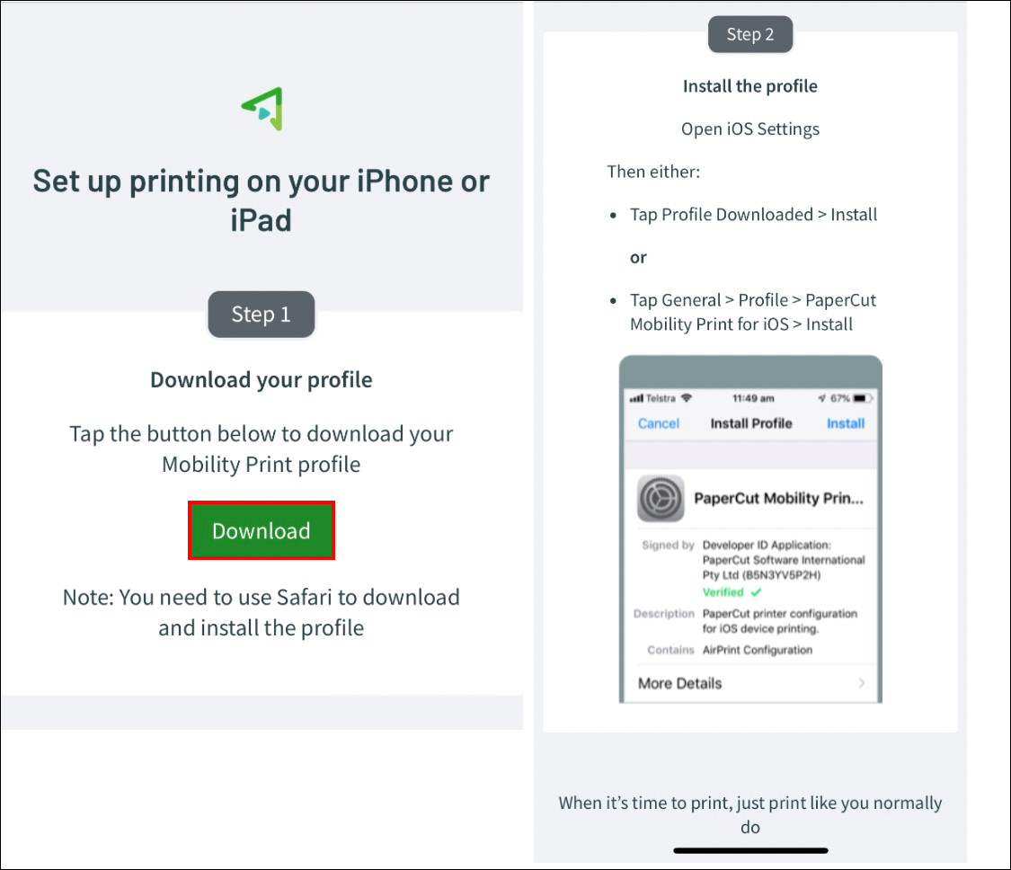 mobility print download