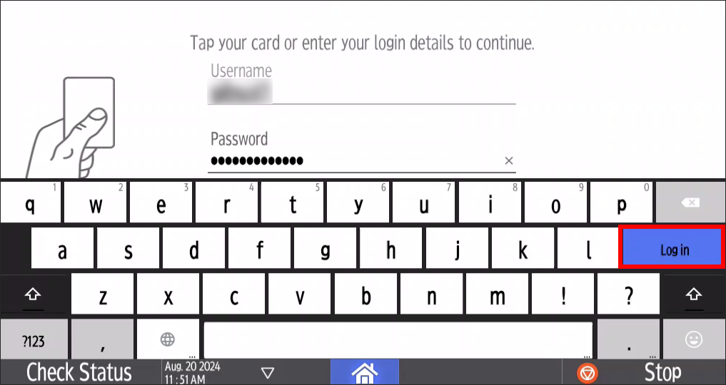 TigerPrint username and password login 