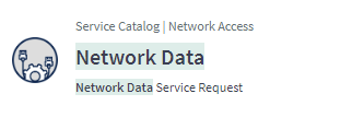 Network Data request