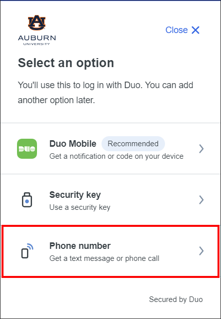 Duo add device phone number