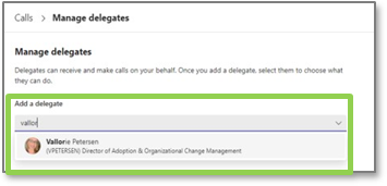 Teams Voice add a delegate