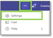 Teams Voice settings option